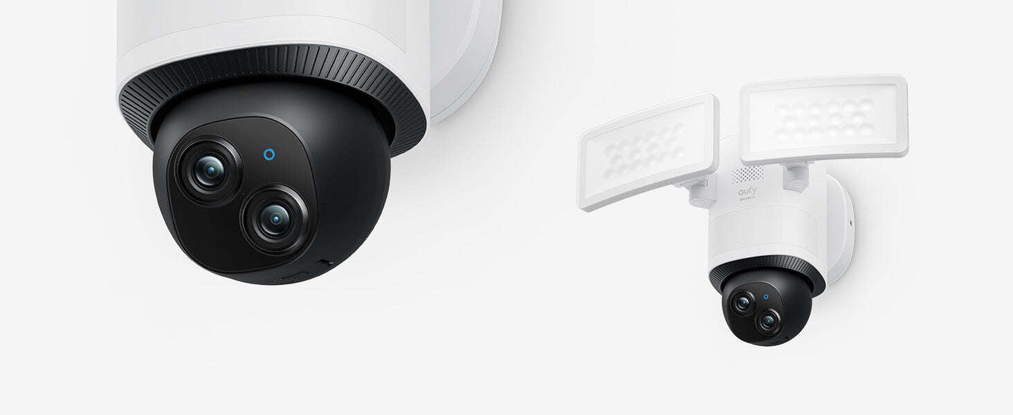 Eufy Floodlight Camera E340 mounted outdoors